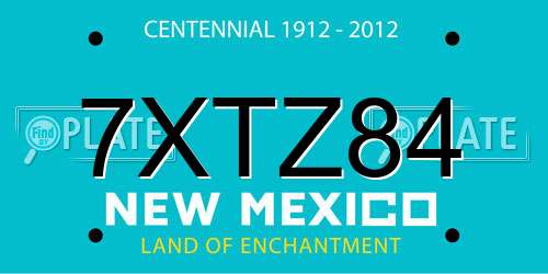 7XTZ84 New Mexico License Plate