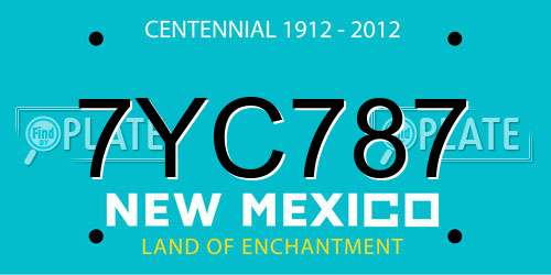 7YC787 New Mexico License Plate