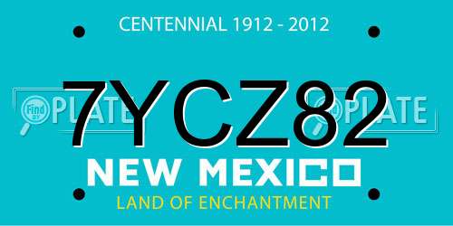 7YCZ82 New Mexico License Plate