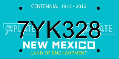 7YK328 New Mexico License Plate