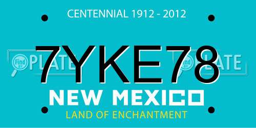 7YKE78 New Mexico License Plate