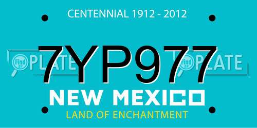 7YP977 New Mexico License Plate