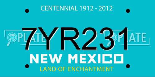 7YR231 New Mexico License Plate