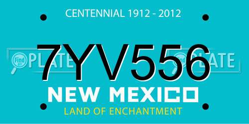 7YV556 New Mexico License Plate