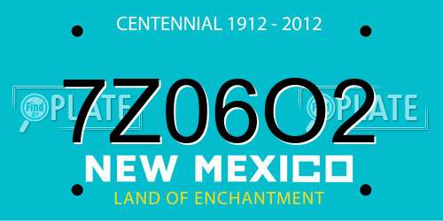 7Z06O2 New Mexico License Plate