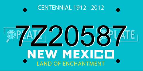 7Z20587 New Mexico License Plate