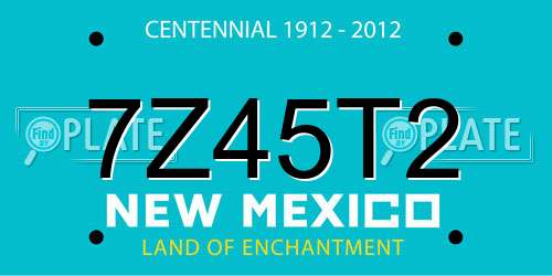 7Z45T2 New Mexico License Plate