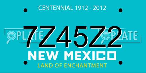 7Z45Z2 New Mexico License Plate