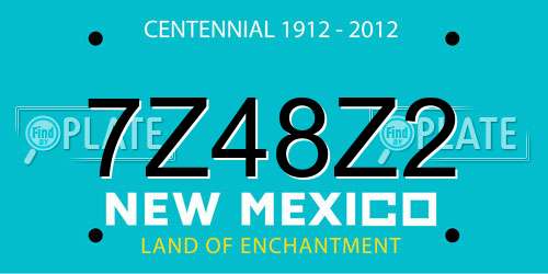 7Z48Z2 New Mexico License Plate