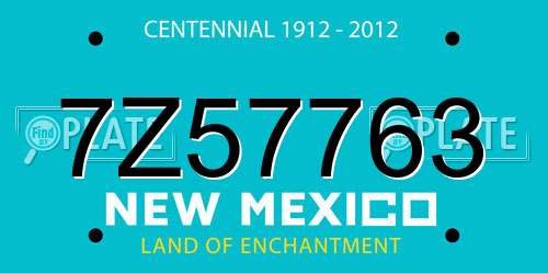 7Z57763 New Mexico License Plate