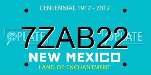 7ZAB22 New Mexico License Plate