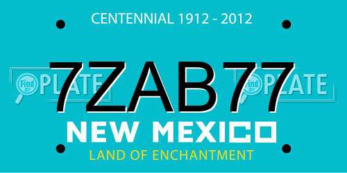7ZAB77 New Mexico License Plate