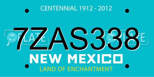 7ZAS338 New Mexico License Plate