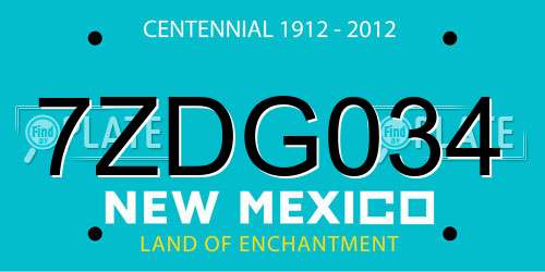 7ZDG034 New Mexico License Plate