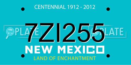 7ZI255 New Mexico License Plate