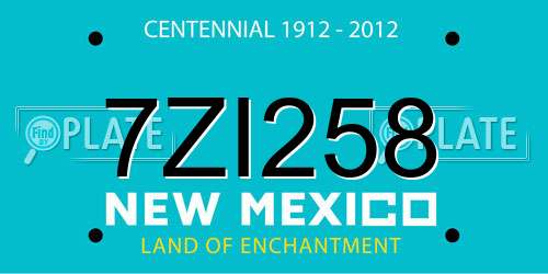 7ZI258 New Mexico License Plate