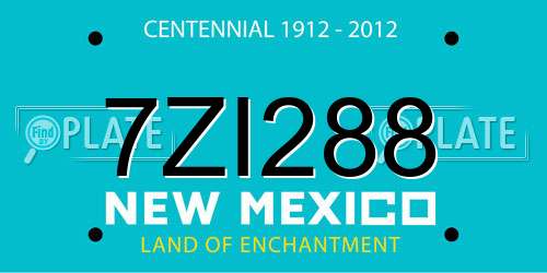 7ZI288 New Mexico License Plate