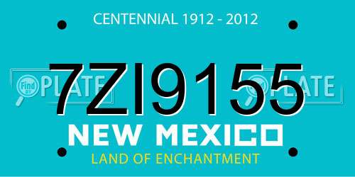 7ZI9155 New Mexico License Plate