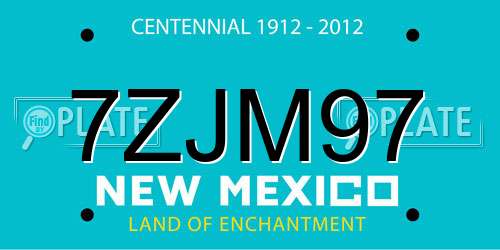 7ZJM97 New Mexico License Plate