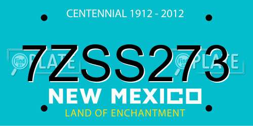 7ZSS273 New Mexico License Plate