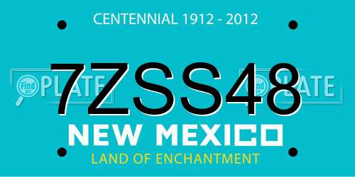 7ZSS48 New Mexico License Plate