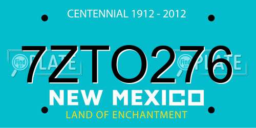 7ZTO276 New Mexico License Plate
