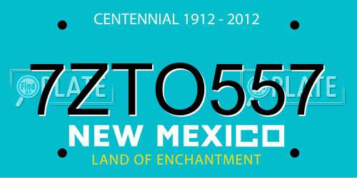 7ZTO557 New Mexico License Plate