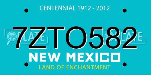 7ZTO582 New Mexico License Plate