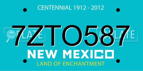 7ZTO587 New Mexico License Plate