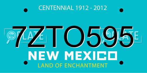 7ZTO595 New Mexico License Plate