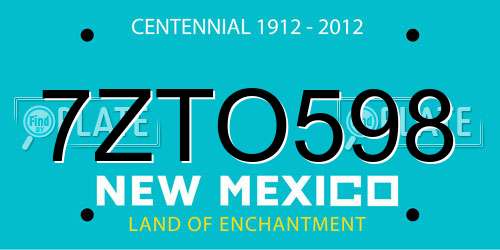 7ZTO598 New Mexico License Plate