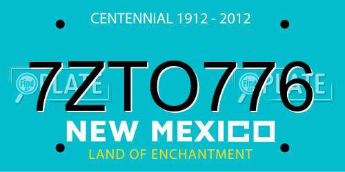7ZTO776 New Mexico License Plate