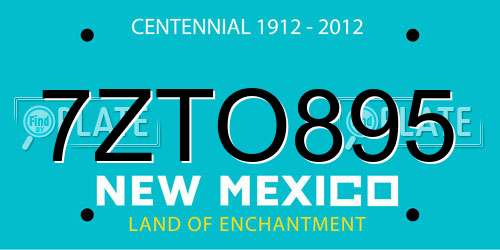 7ZTO895 New Mexico License Plate