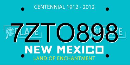 7ZTO898 New Mexico License Plate