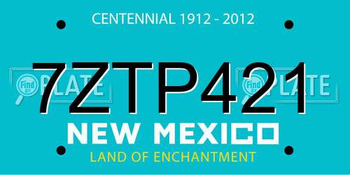 7ZTP421 New Mexico License Plate