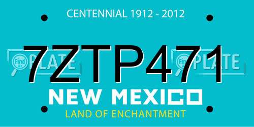 7ZTP471 New Mexico License Plate