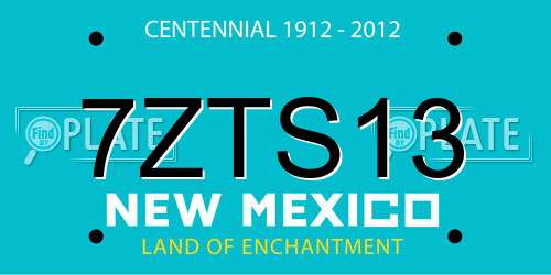 7ZTS13 New Mexico License Plate