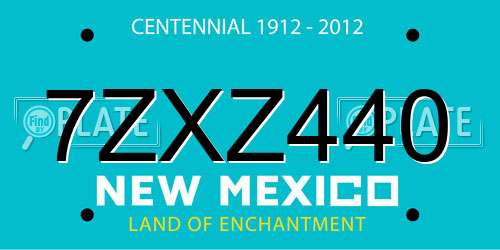 7ZXZ440 New Mexico License Plate