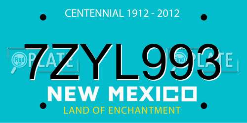 7ZYL993 New Mexico License Plate