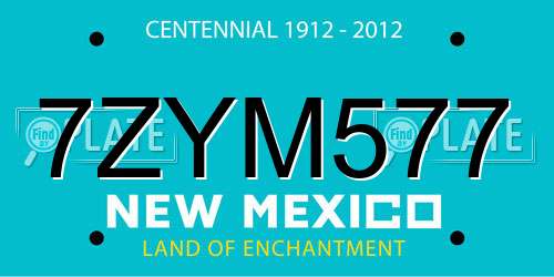 7ZYM577 New Mexico License Plate