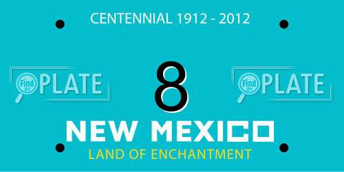 8 New Mexico License Plate