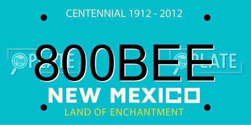 800BEE New Mexico License Plate
