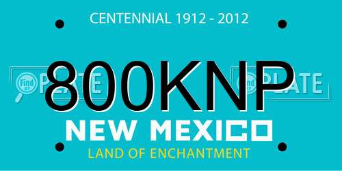 800KNP New Mexico License Plate