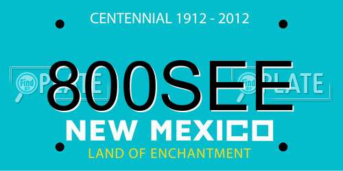 800SEE New Mexico License Plate