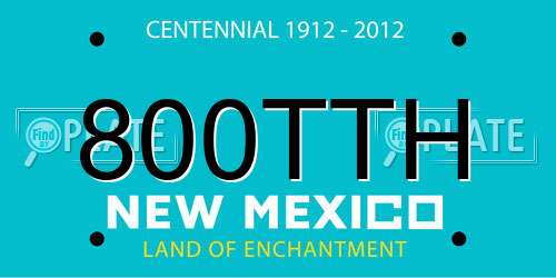 800TTH New Mexico License Plate
