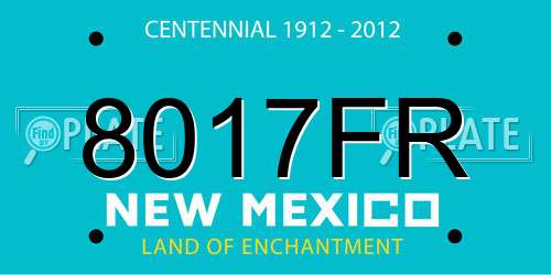 8017FR New Mexico License Plate