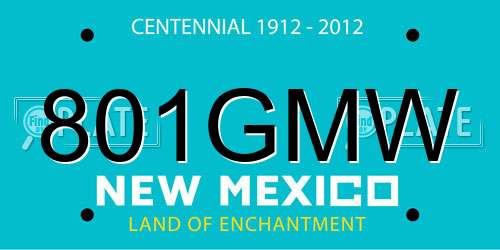 801GMW New Mexico License Plate