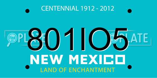 801IO5 New Mexico License Plate