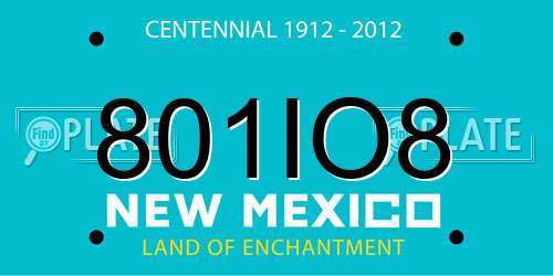 801IO8 New Mexico License Plate
