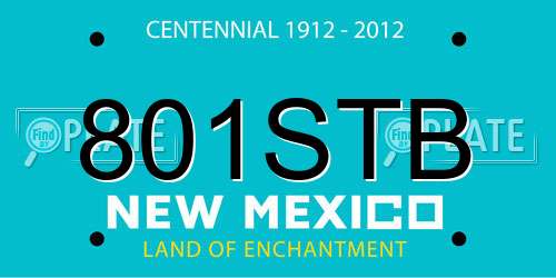 801STB New Mexico License Plate